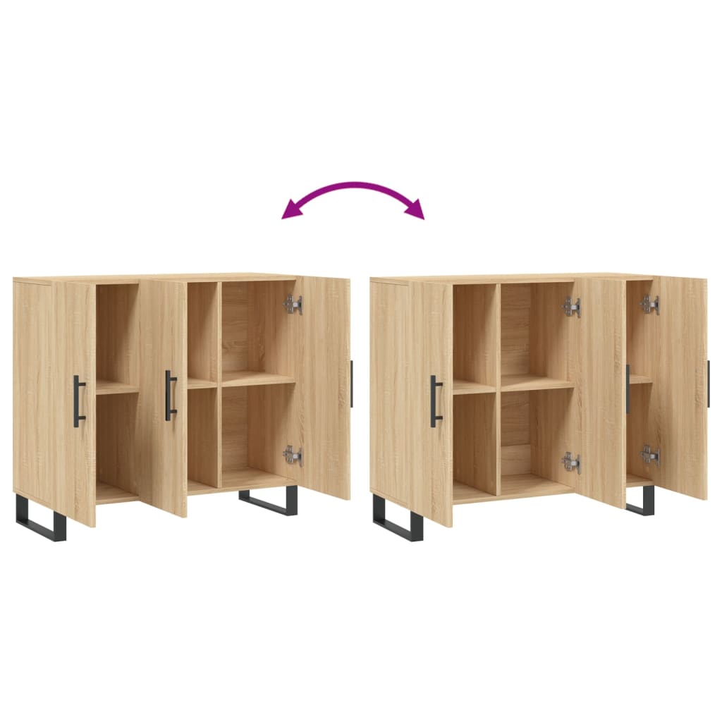 Buffet chêne sonoma 90x34x80 cm bois d'ingénierie - XIOS