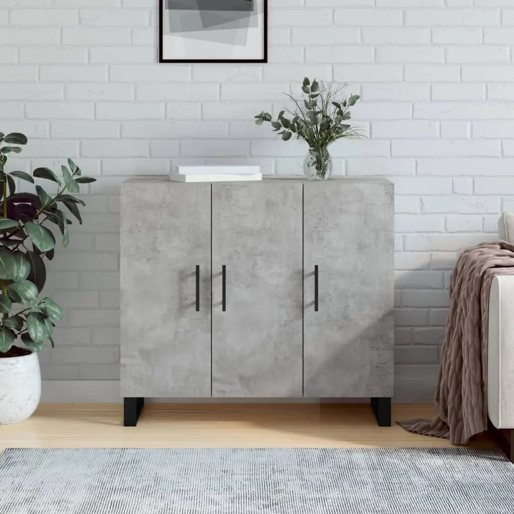 Buffet gris béton 90x34x80 cm bois d’ingénierie - XIOS