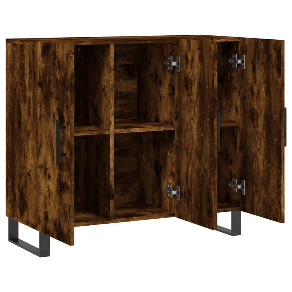 Buffet chêne fumé 90x34x80 cm bois d'ingénierie - XIOS