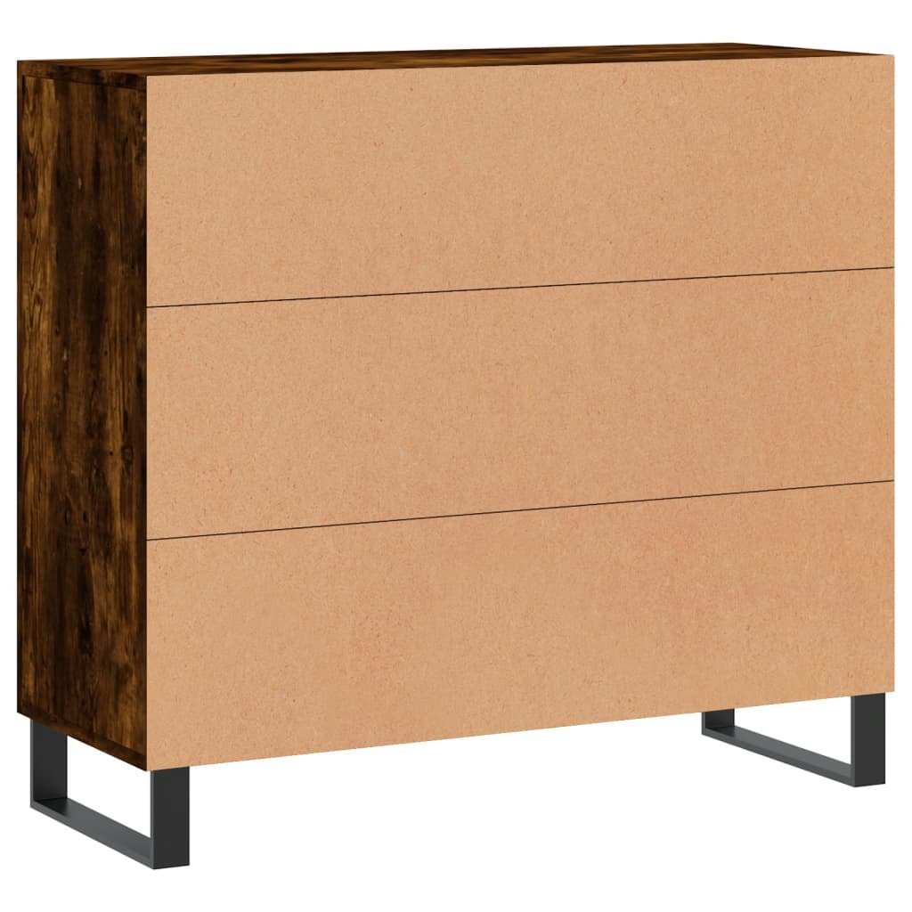 Buffet chêne fumé 90x34x80 cm bois d'ingénierie - XIOS