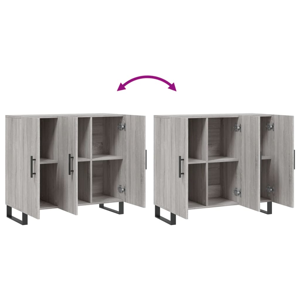 Buffet sonoma gris 90x34x80 cm bois d'ingénierie - XIOS