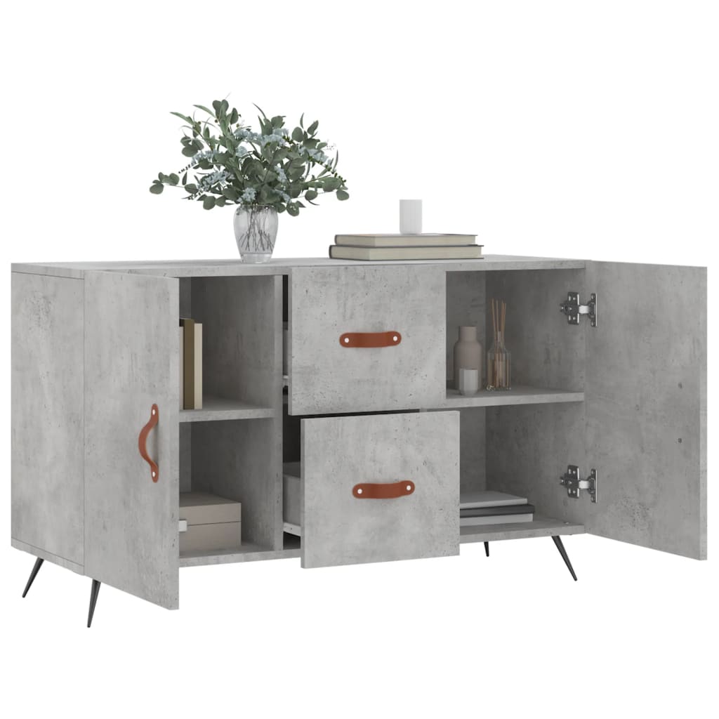 Buffet gris béton 100x36x60 cm bois d'ingénierie - XIOS