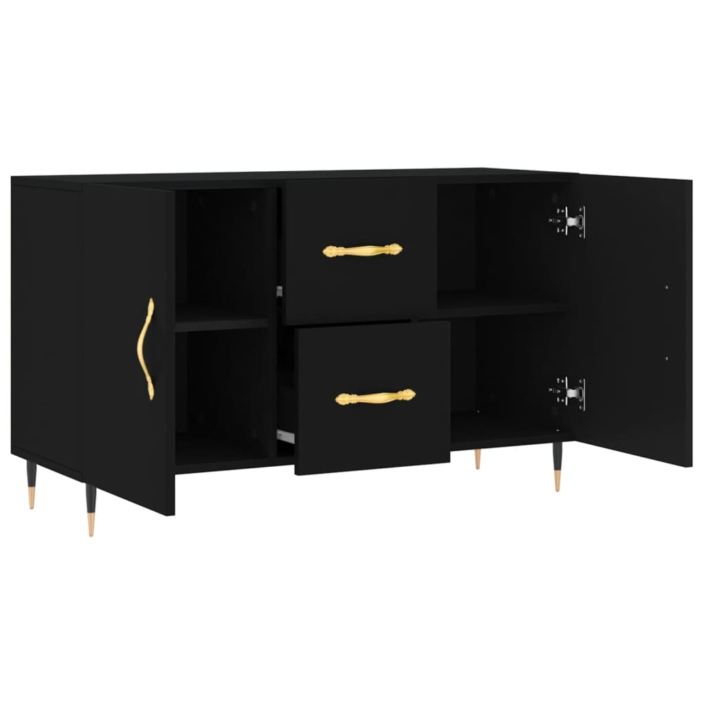 Buffet noir 100x36x60 cm bois d'ingénierie - XIOS
