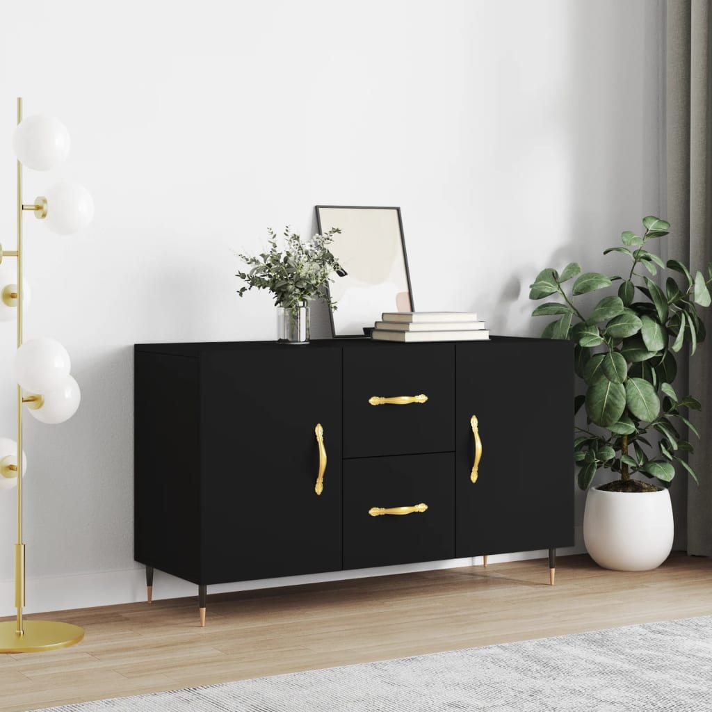 Buffet noir 100x36x60 cm bois d'ingénierie - XIOS