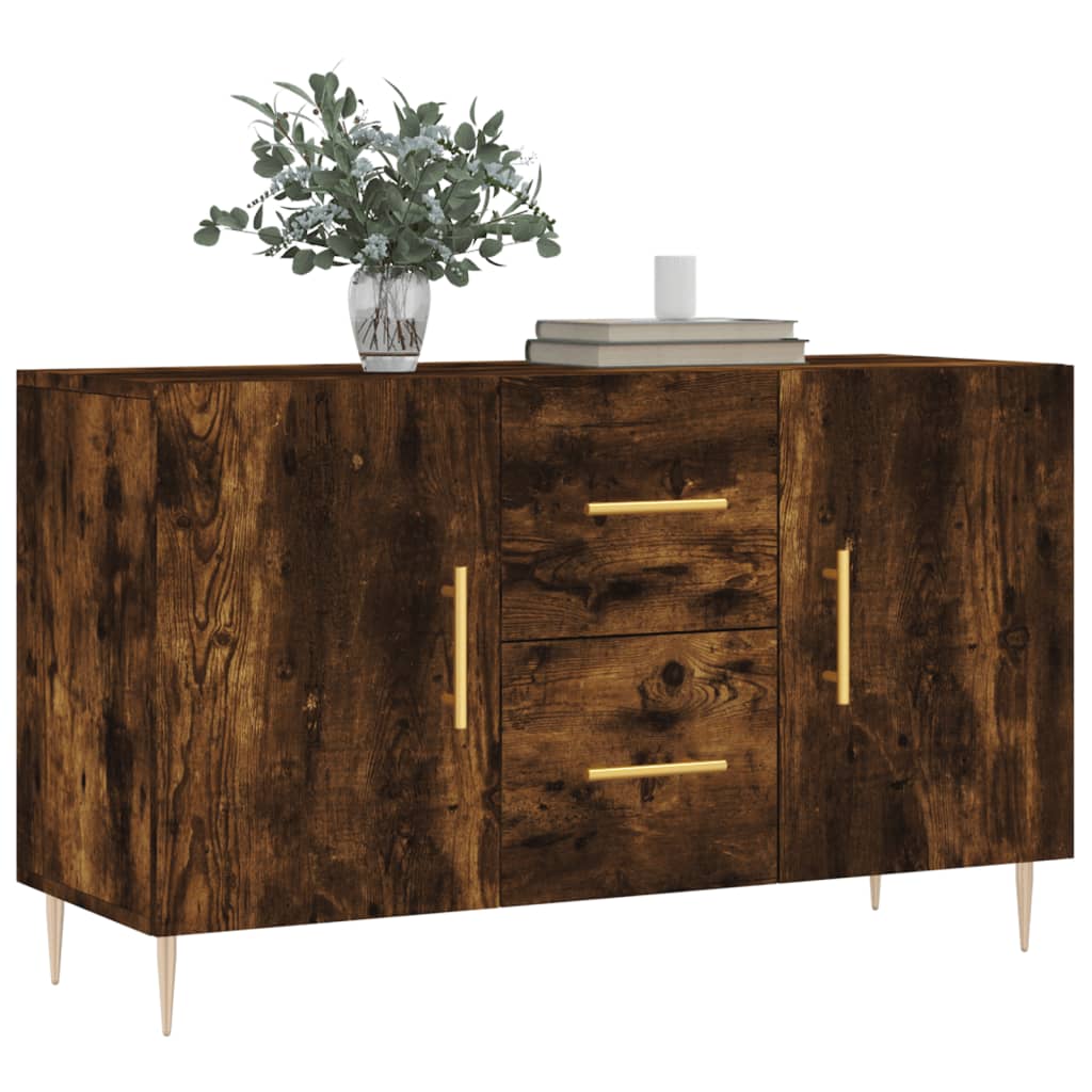 Buffet chêne fumé 100x36x60 cm bois d'ingénierie