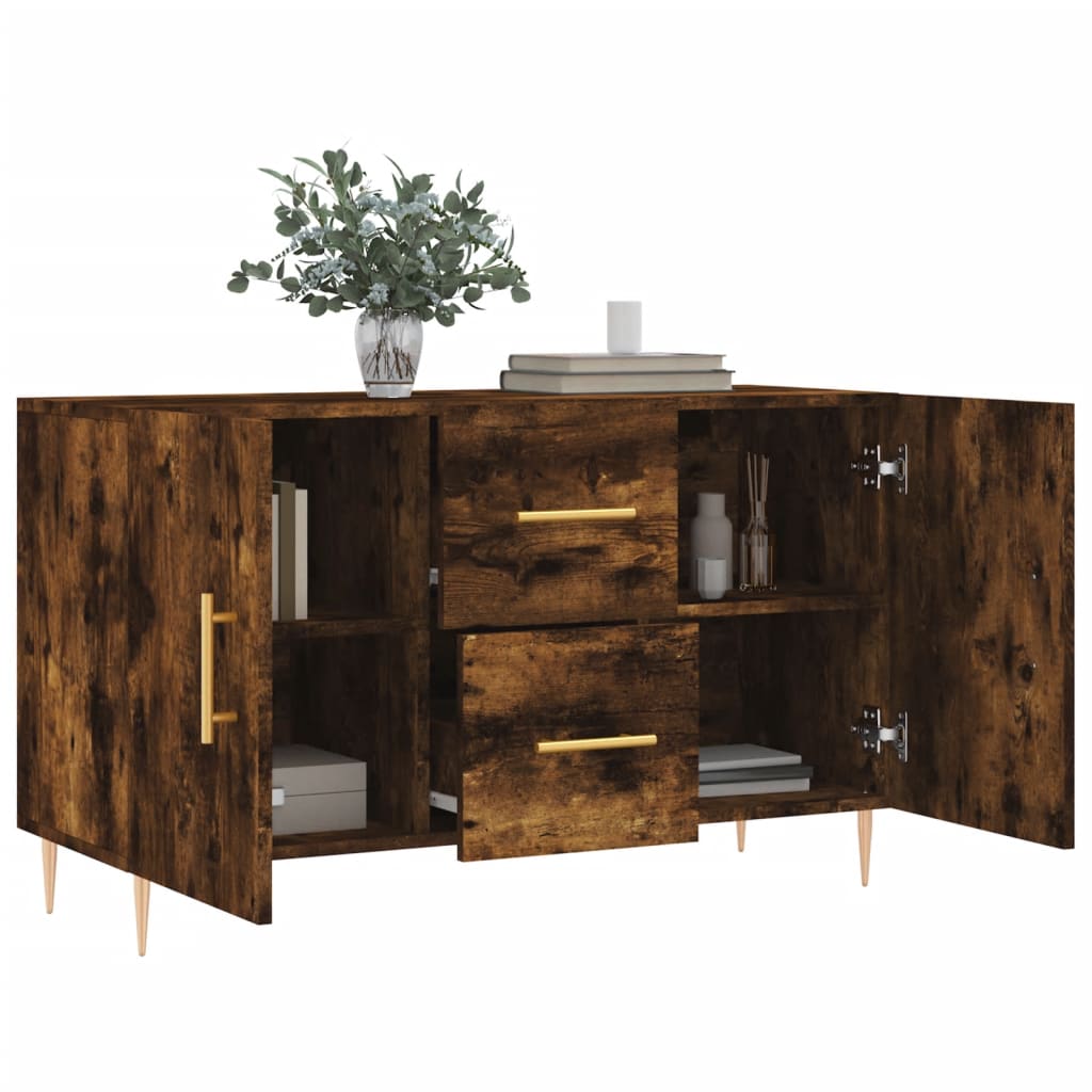 Buffet chêne fumé 100x36x60 cm bois d'ingénierie