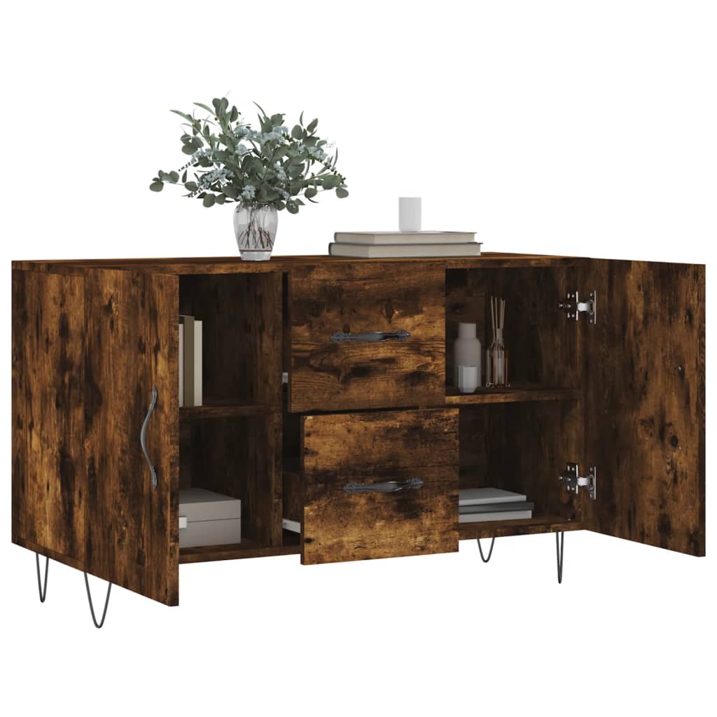 Buffet chêne fumé 100x36x60 cm bois d'ingénierie - XIOS