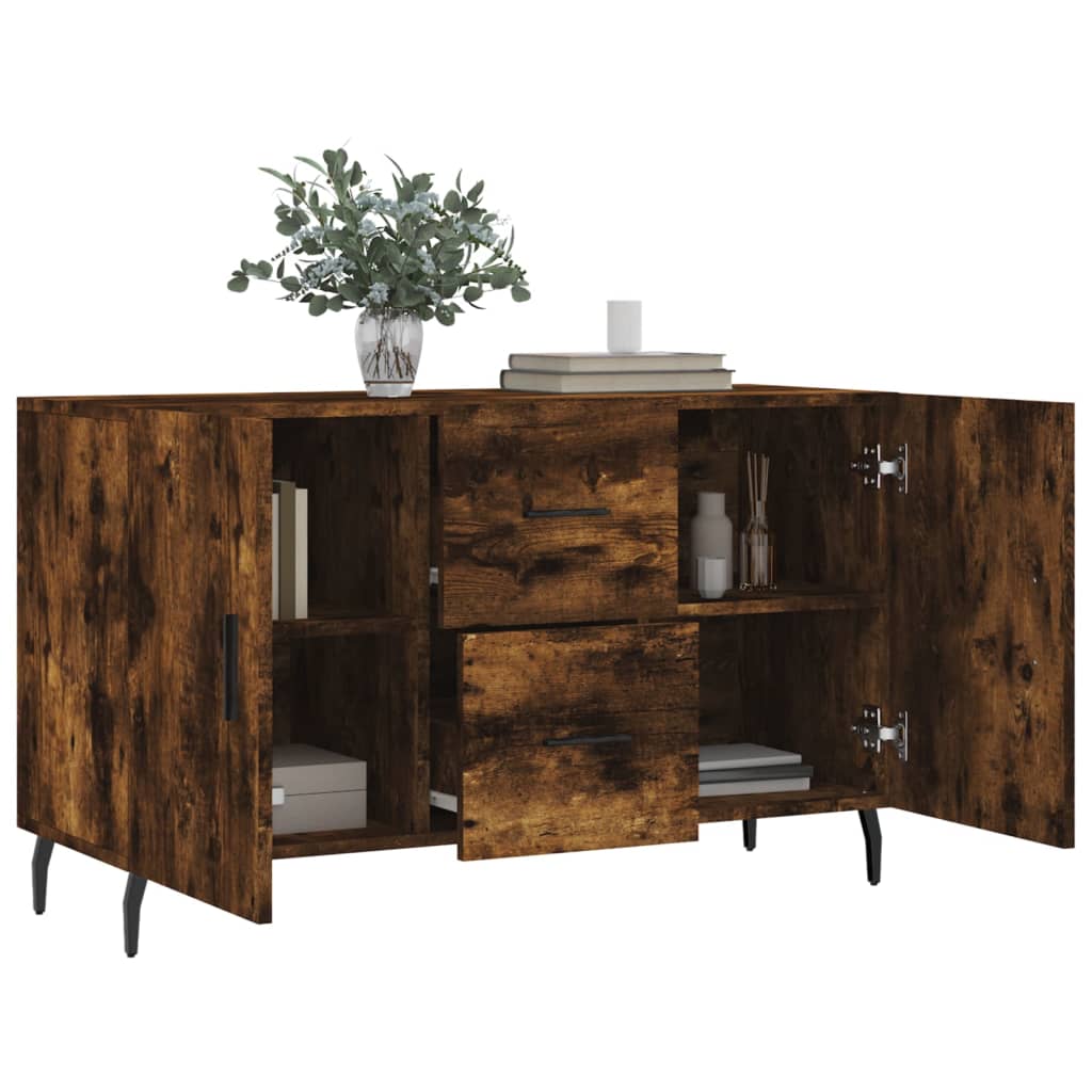 Buffet chêne fumé 100x36x60 cm bois d'ingénierie