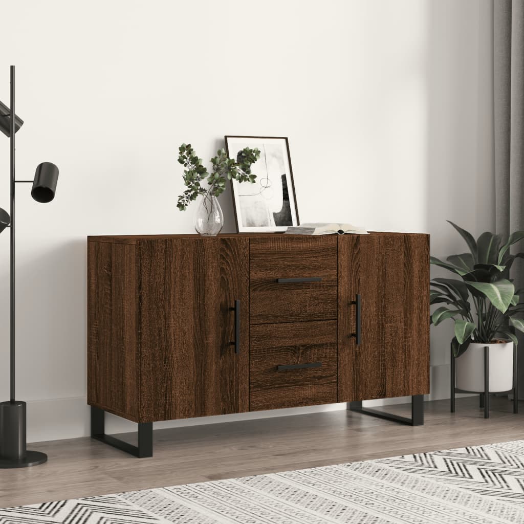 Buffet chêne marron 100x36x60 cm bois d'ingénierie - XIOS