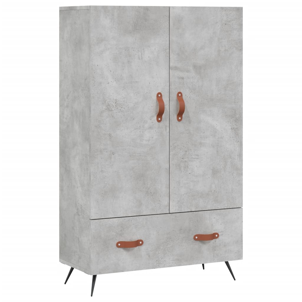Buffet haut gris béton 69,5x31x115 cm bois d'ingénierie - XIOS