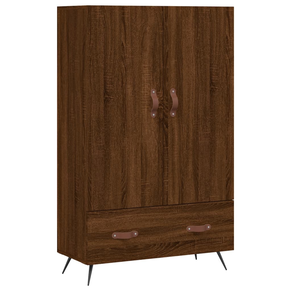 Buffet haut chêne marron 69,5x31x115 cm bois d'ingénierie - XIOS