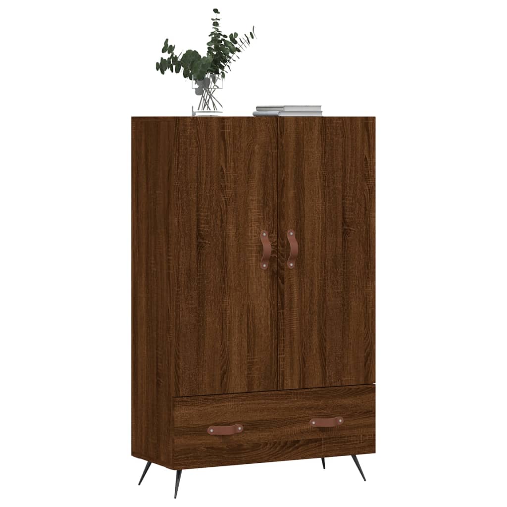 Buffet haut chêne marron 69,5x31x115 cm bois d'ingénierie - XIOS