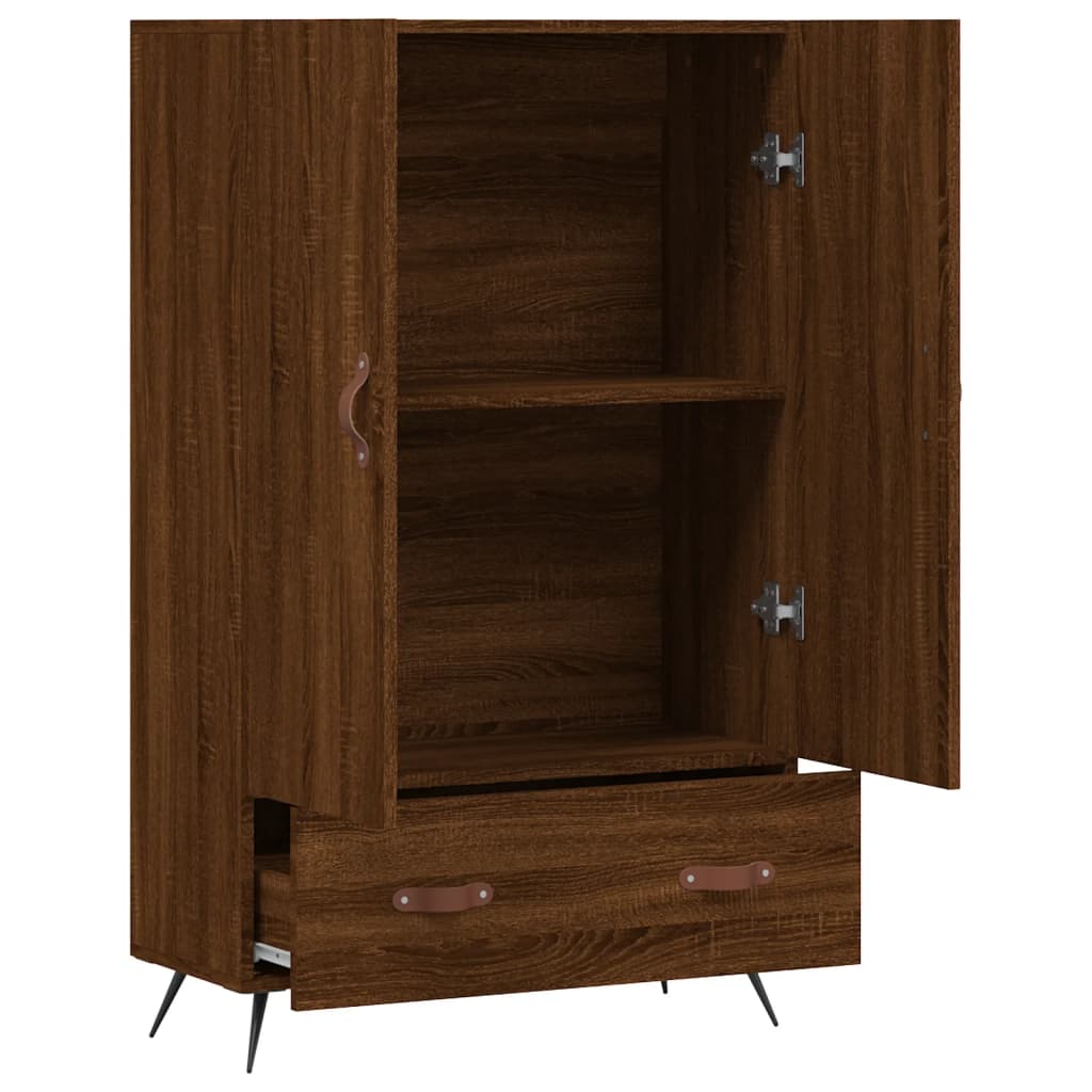 Buffet haut chêne marron 69,5x31x115 cm bois d'ingénierie - XIOS