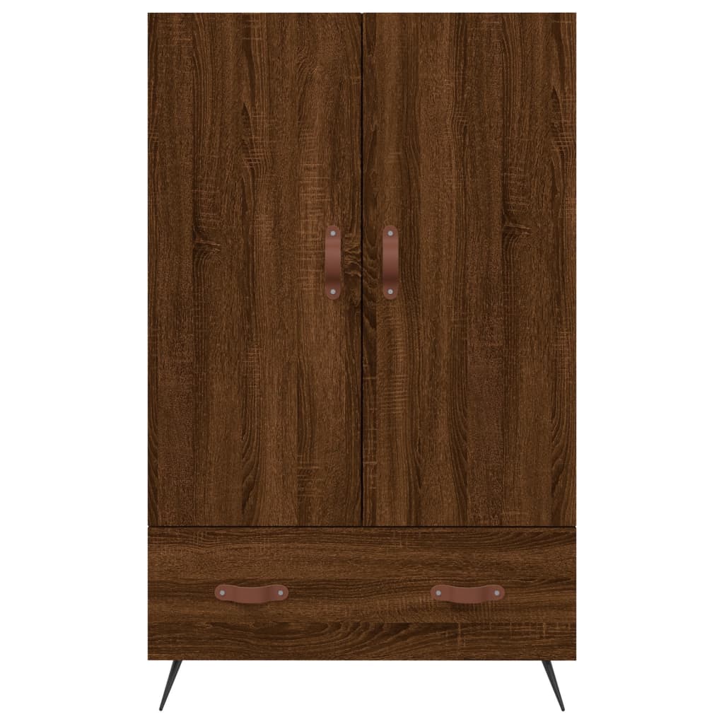 Buffet haut chêne marron 69,5x31x115 cm bois d'ingénierie - XIOS
