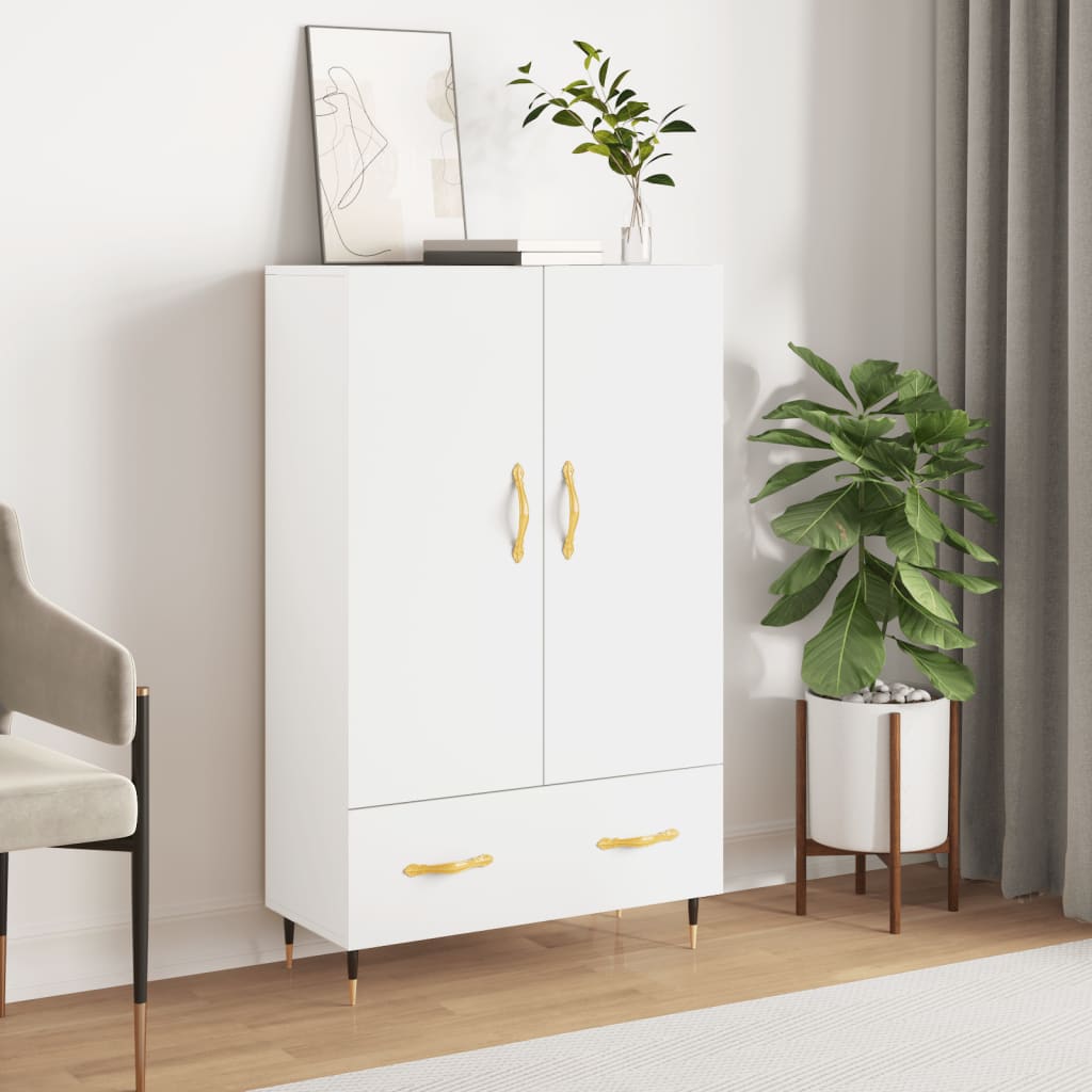 Buffet haut blanc 69,5x31x115 cm bois d'ingénierie - XIOS