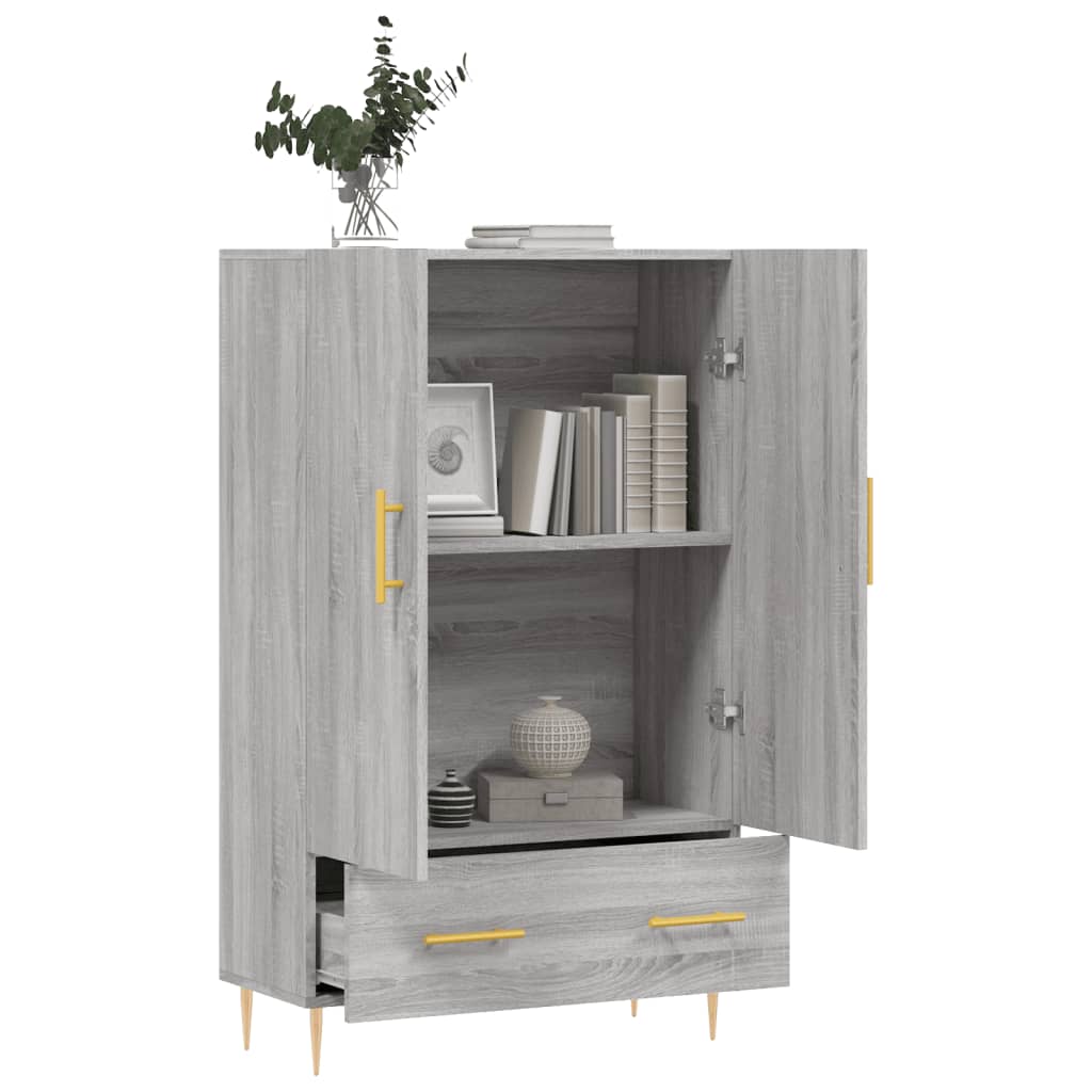 Buffet haut sonoma gris 69,5x31x115 cm bois d'ingénierie - XIOS