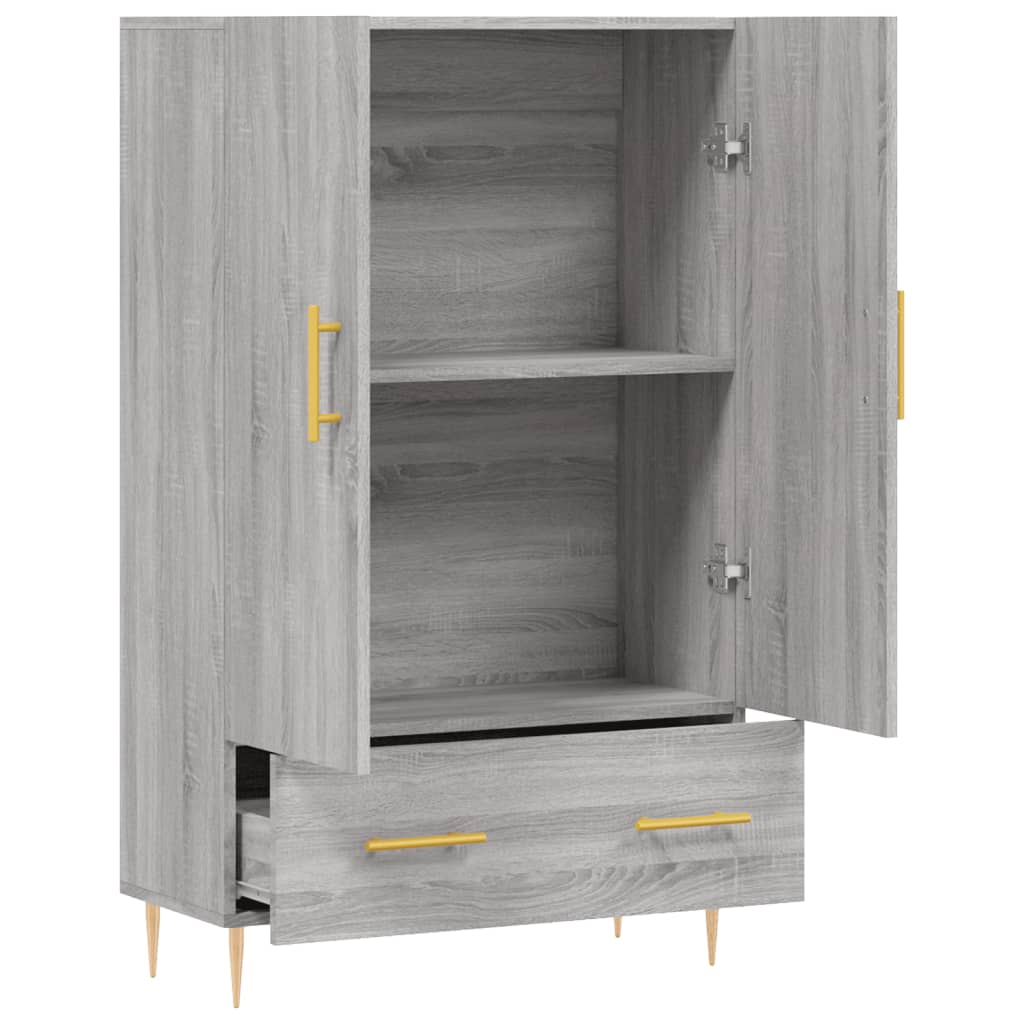 Buffet haut sonoma gris 69,5x31x115 cm bois d'ingénierie - XIOS