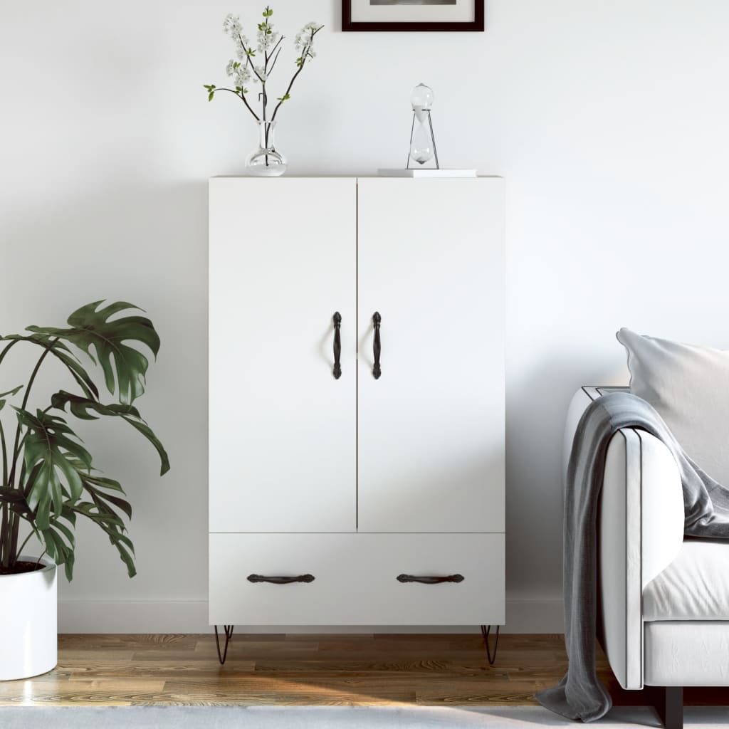 Buffet haut blanc 69,5x31x115 cm bois d'ingénierie - XIOS