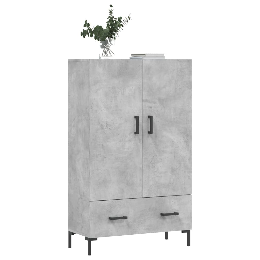 Buffet haut gris béton 69,5x31x115 cm bois d'ingénierie - XIOS