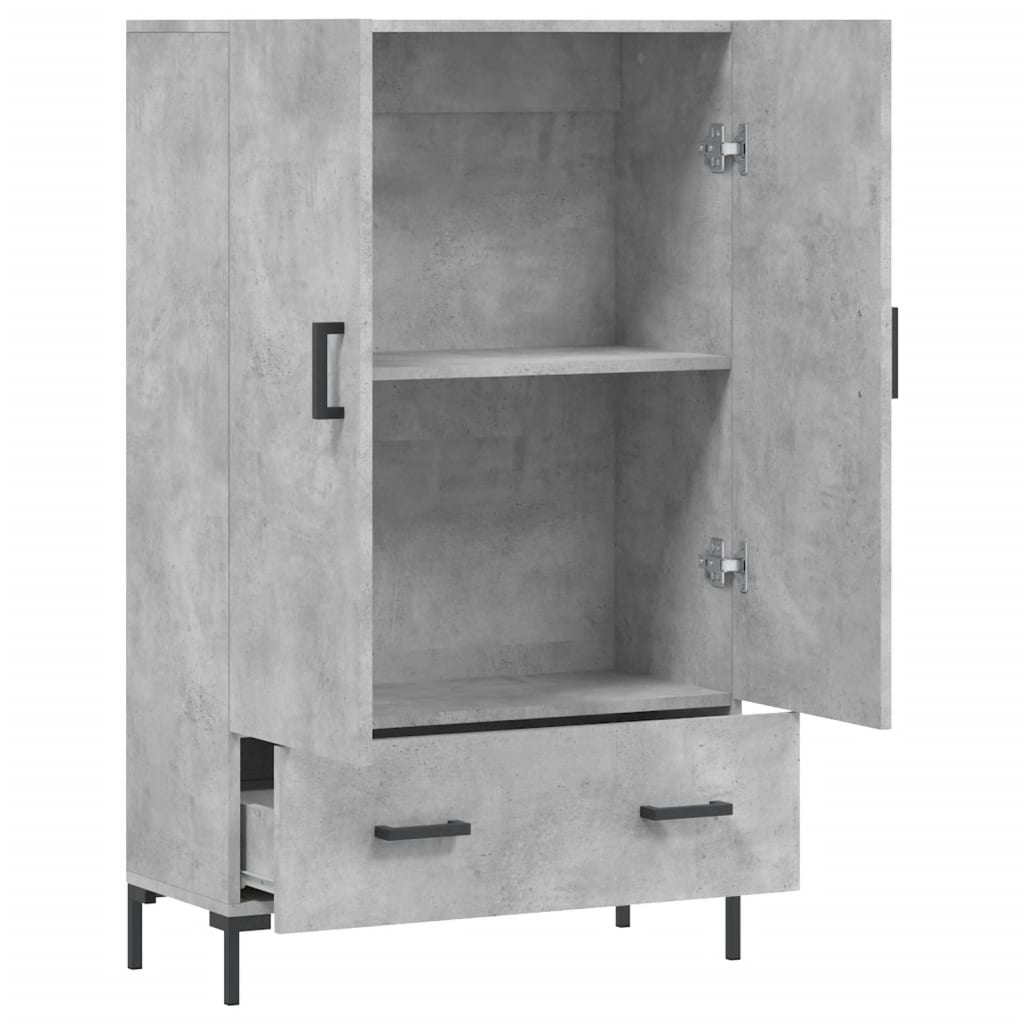Buffet haut gris béton 69,5x31x115 cm bois d'ingénierie - XIOS