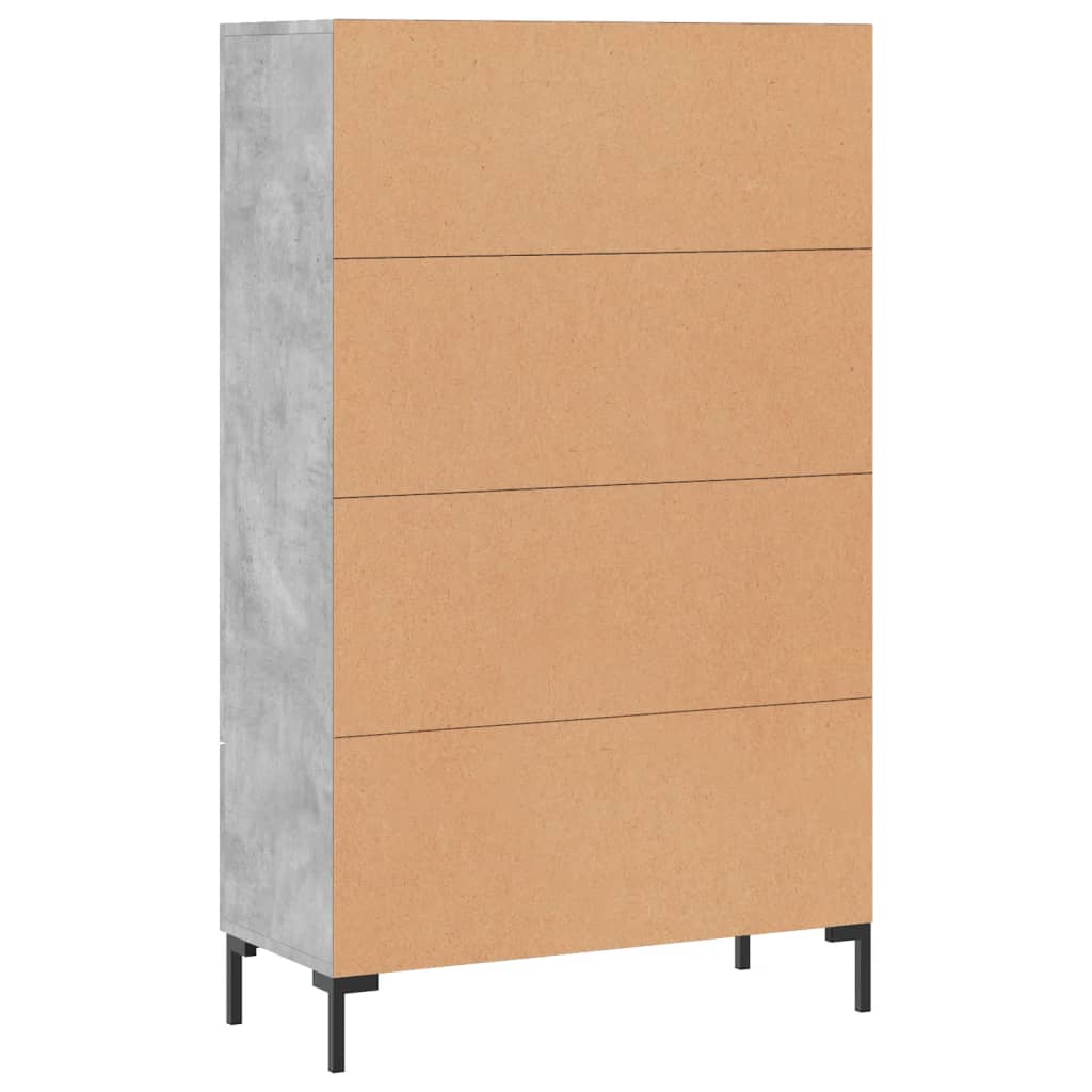 Buffet haut gris béton 69,5x31x115 cm bois d'ingénierie - XIOS