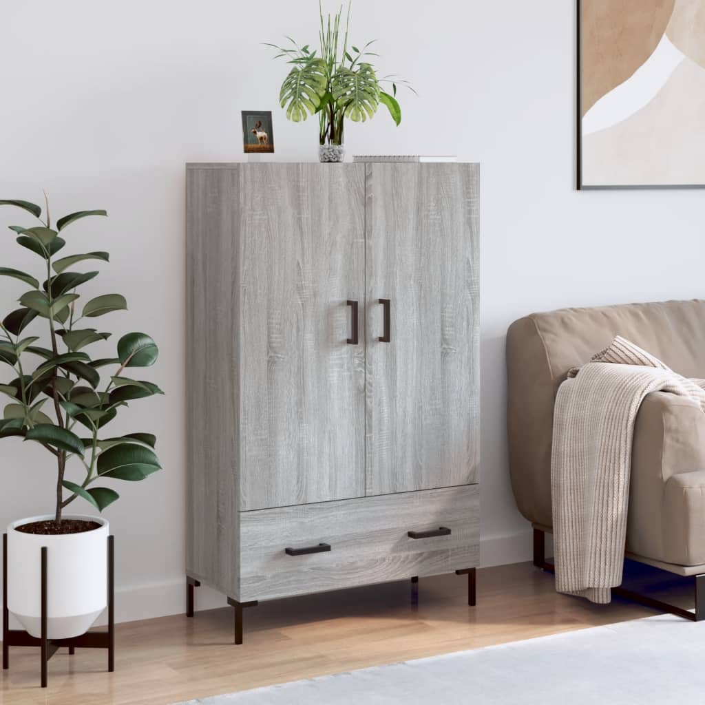 Buffet haut sonoma gris 69,5x31x115 cm bois d'ingénierie - XIOS
