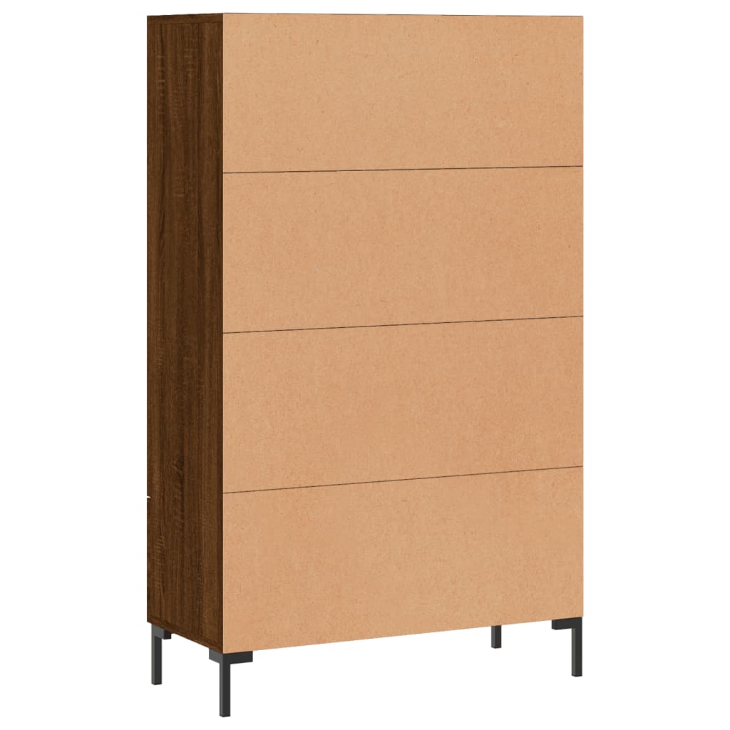 Buffet haut chêne marron 69,5x31x115 cm bois d'ingénierie - XIOS
