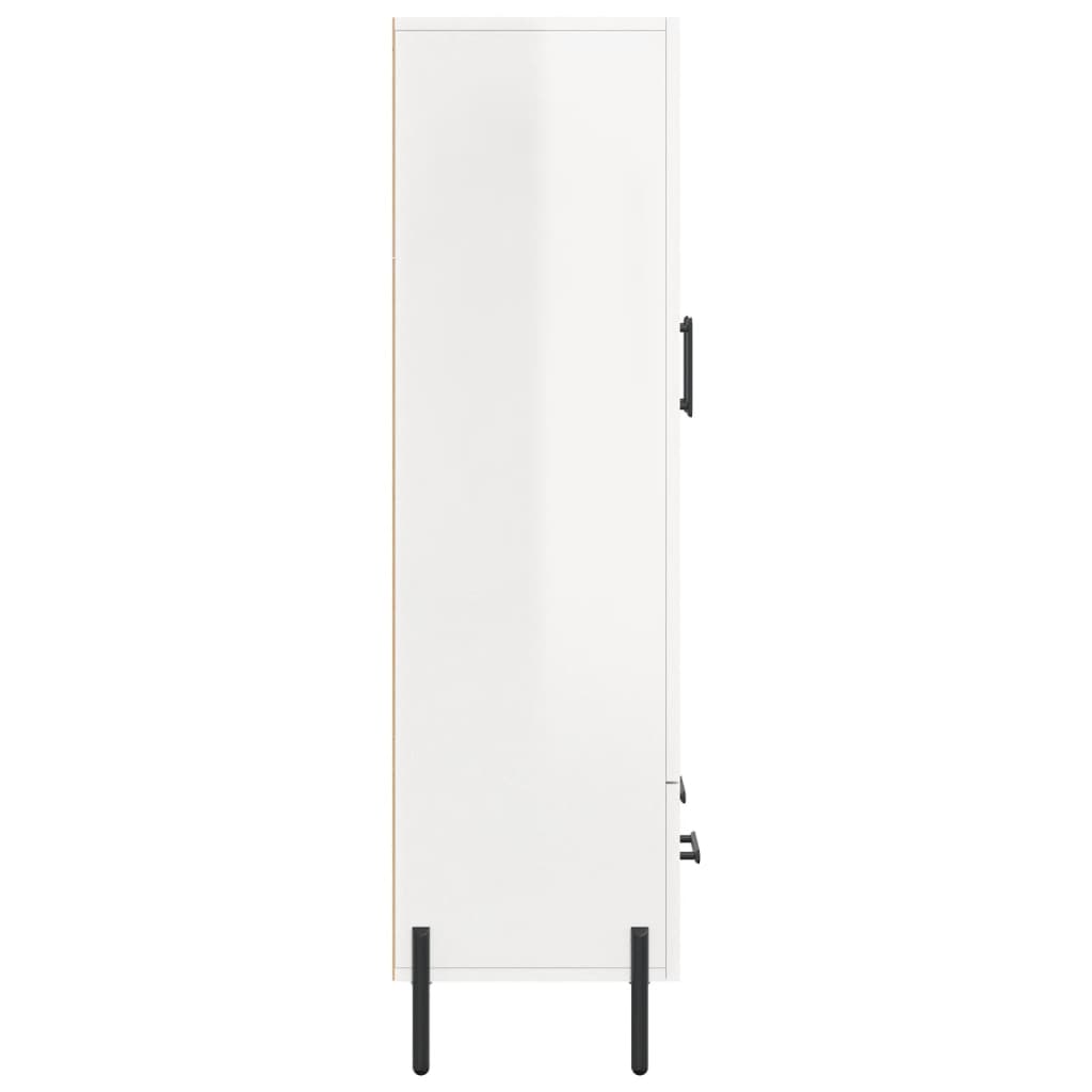 Buffet haut blanc brillant 69,5x31x115 cm bois d'ingénierie - XIOS