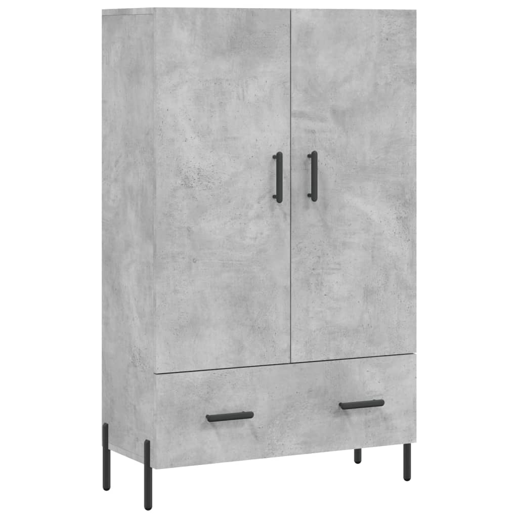Buffet haut gris béton 69,5x31x115 cm bois d'ingénierie - XIOS