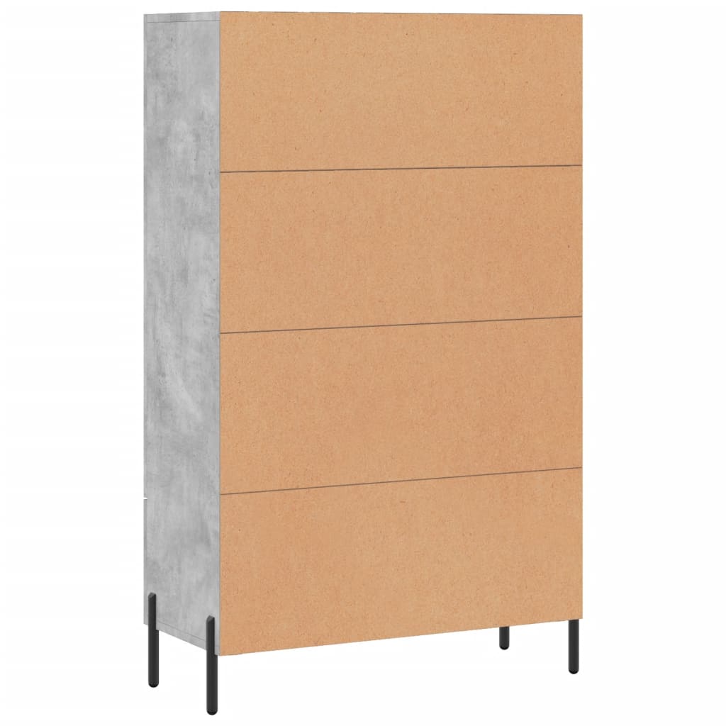Buffet haut gris béton 69,5x31x115 cm bois d'ingénierie - XIOS