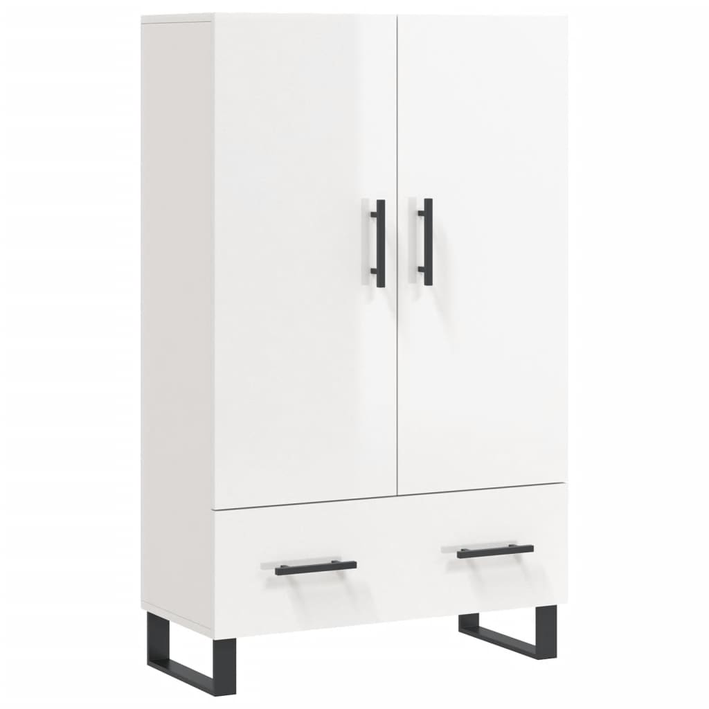 Buffet haut blanc brillant 69,5x31x115 cm bois d'ingénierie - XIOS