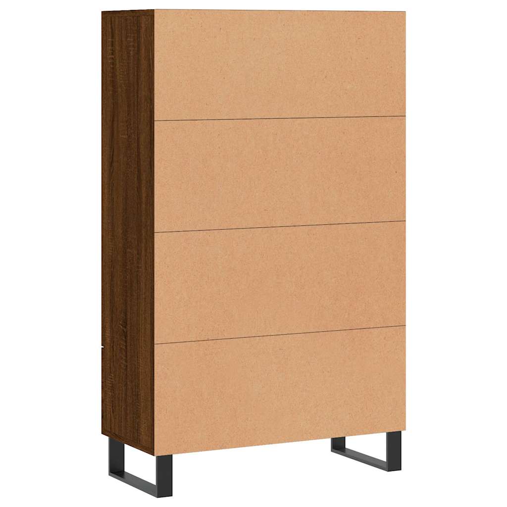 Buffet haut chêne marron 69,5x31x115 cm bois d'ingénierie - XIOS