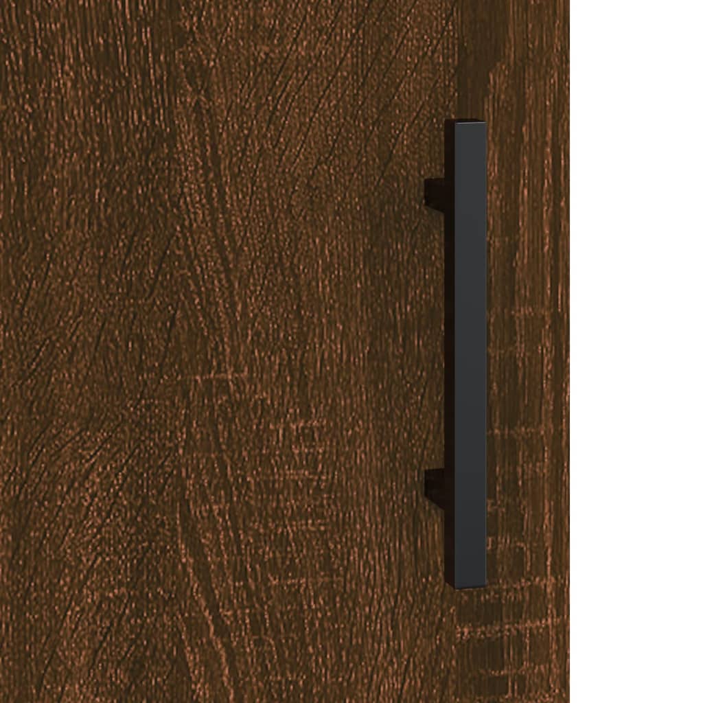 Buffet haut chêne marron 69,5x31x115 cm bois d'ingénierie - XIOS