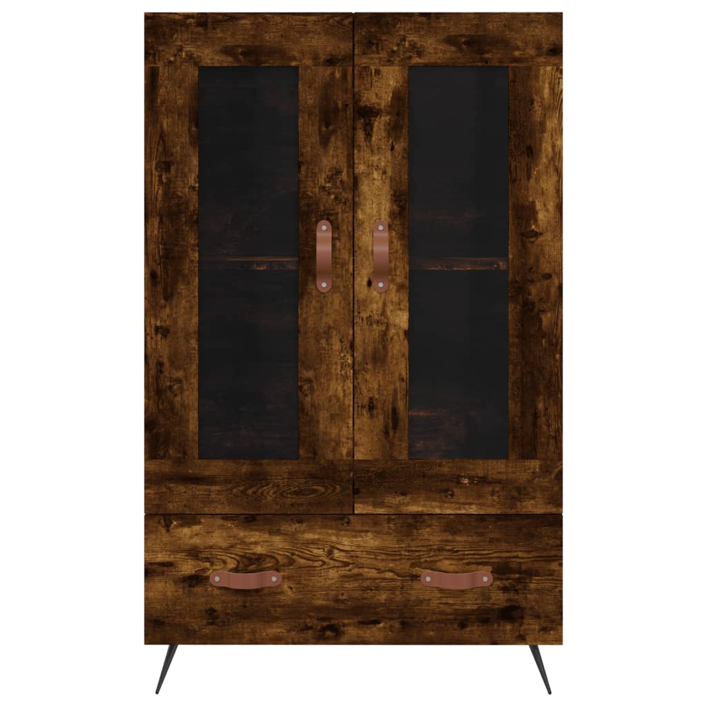 Buffet haut chêne fumé 69,5x31x115 cm bois d'ingénierie - XIOS