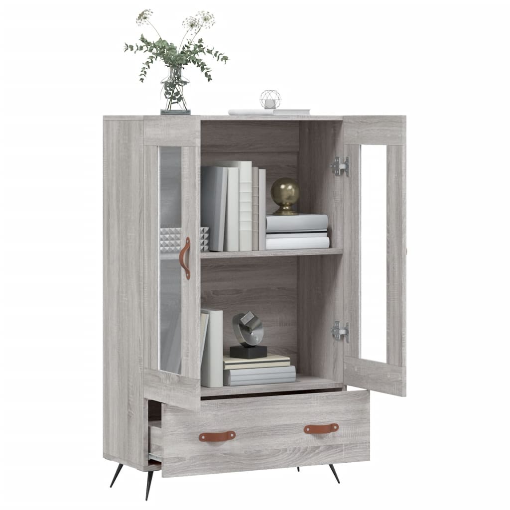 Buffet haut sonoma gris 69,5x31x115 cm bois d'ingénierie - XIOS