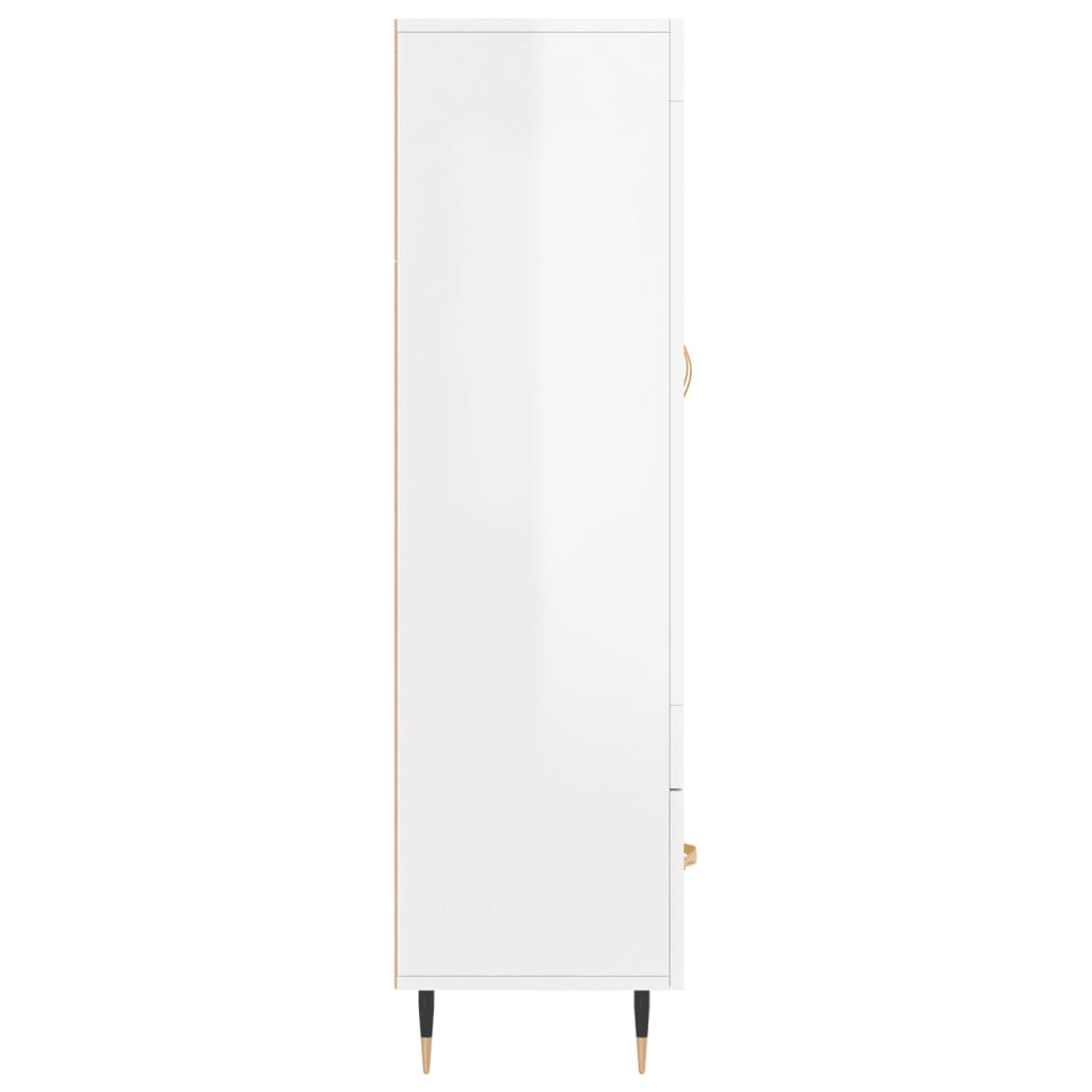 Buffet haut blanc brillant 69,5x31x115 cm bois d'ingénierie - XIOS
