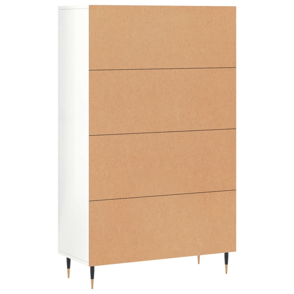 Buffet haut blanc brillant 69,5x31x115 cm bois d'ingénierie - XIOS