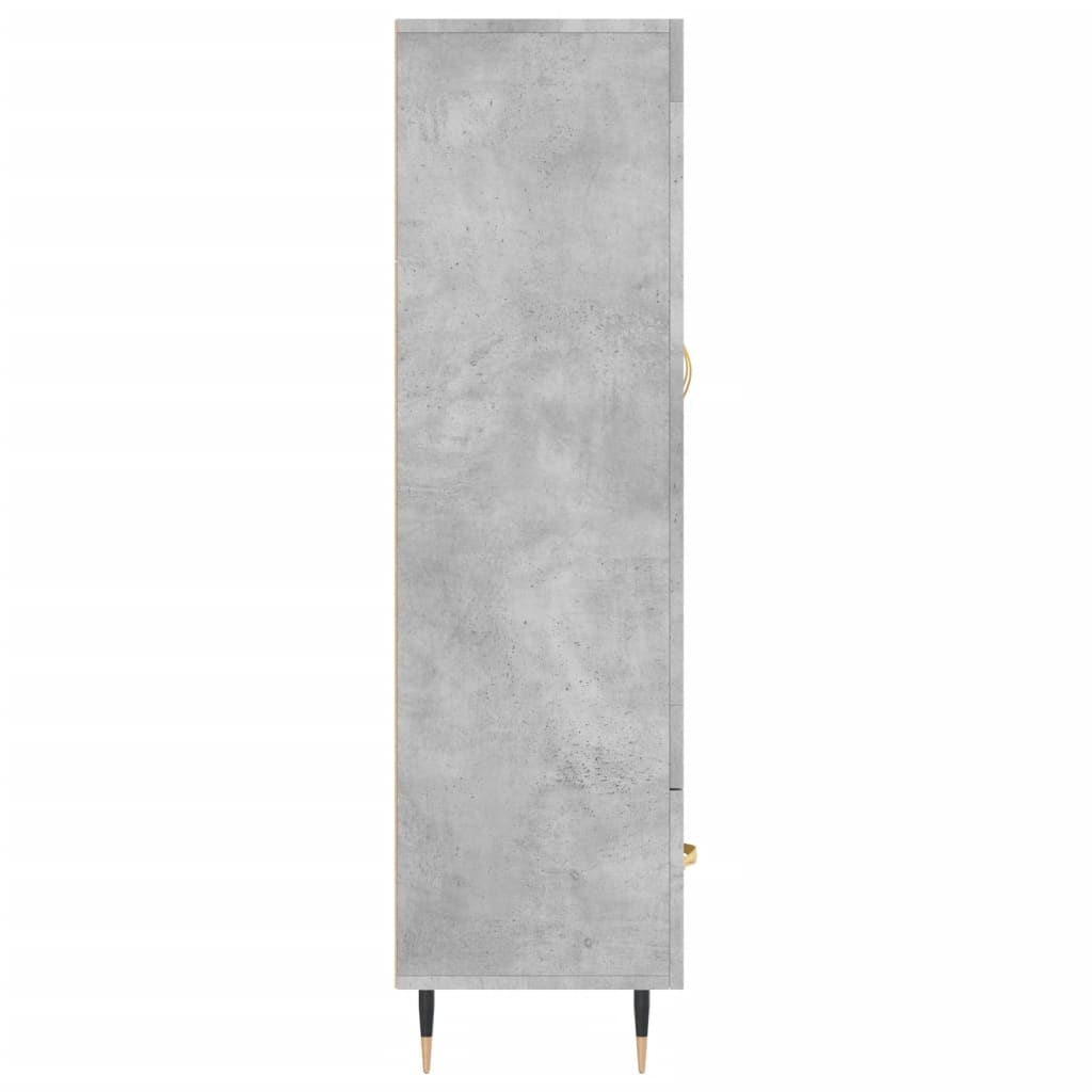 Buffet haut gris béton 69,5x31x115 cm bois d'ingénierie - XIOS