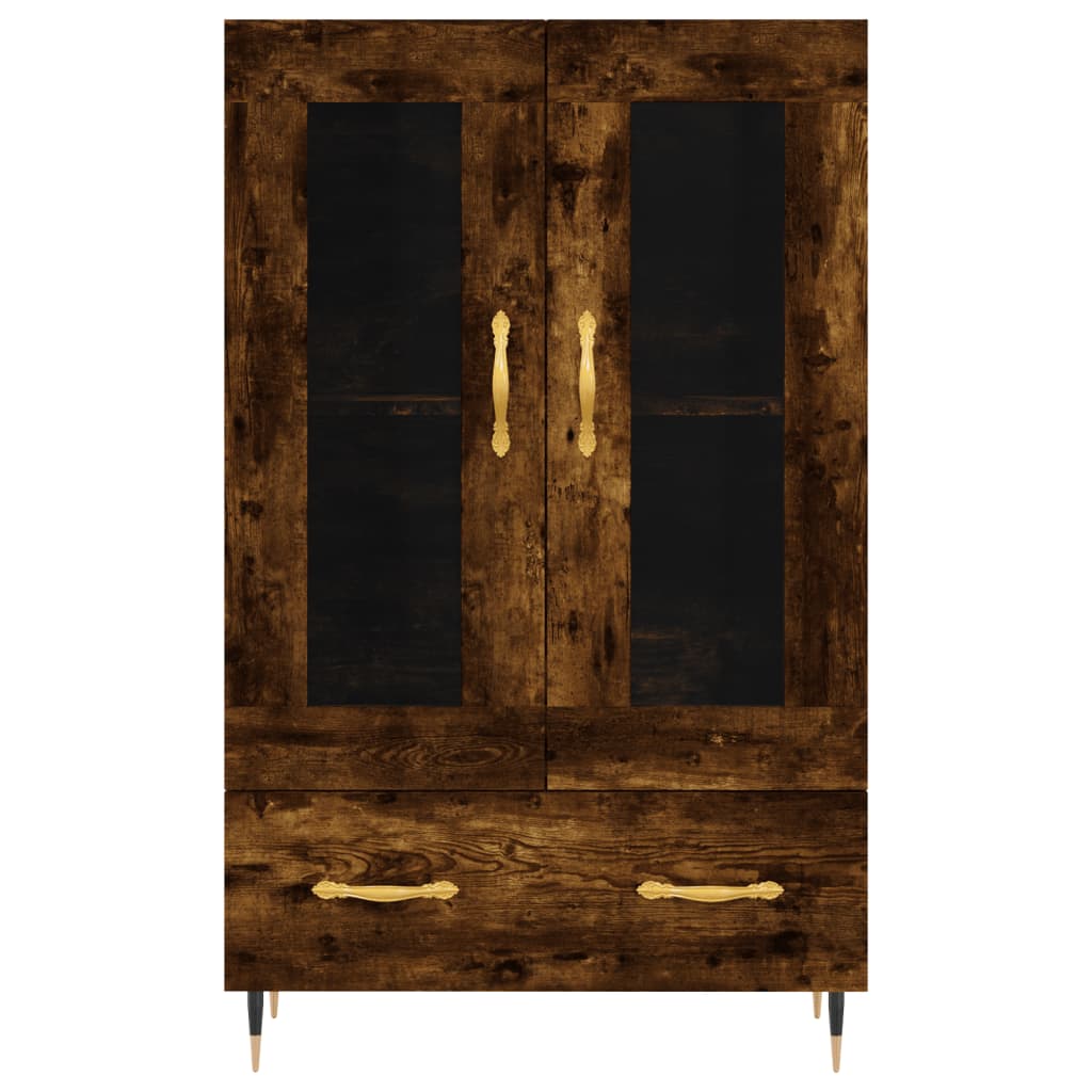 Buffet haut chêne fumé 69,5x31x115 cm bois d'ingénierie - XIOS