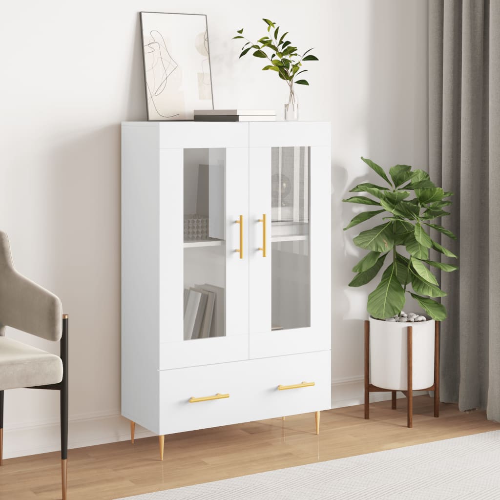 Buffet haut blanc 69,5x31x115 cm bois d'ingénierie - XIOS