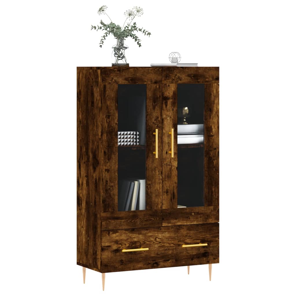 Buffet haut chêne fumé 69,5x31x115 cm bois d'ingénierie - XIOS