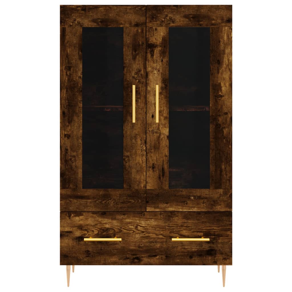 Buffet haut chêne fumé 69,5x31x115 cm bois d'ingénierie - XIOS