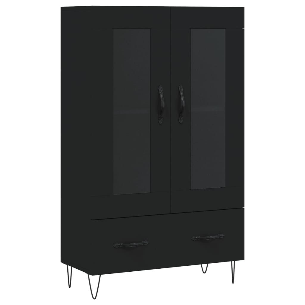 Buffet haut noir 69,5x31x115 cm bois d'ingénierie - XIOS