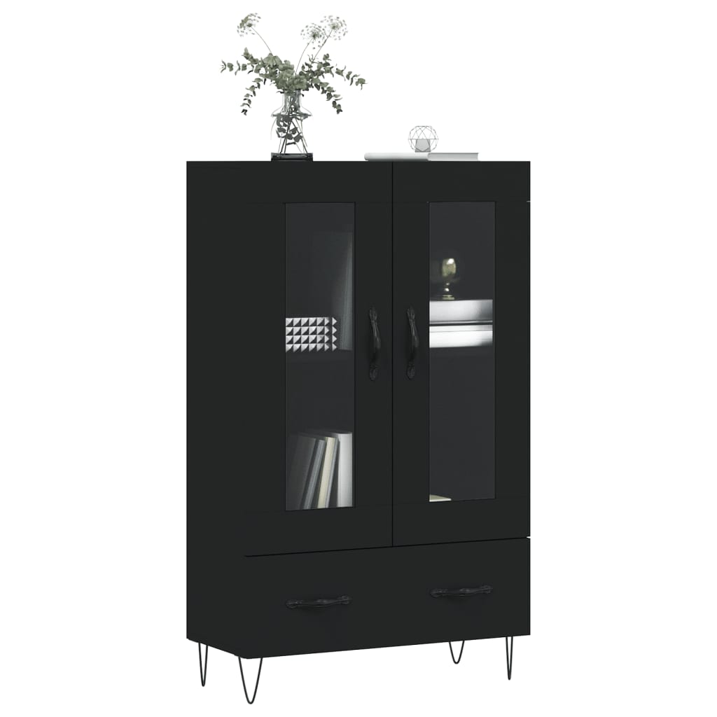 Buffet haut noir 69,5x31x115 cm bois d'ingénierie - XIOS