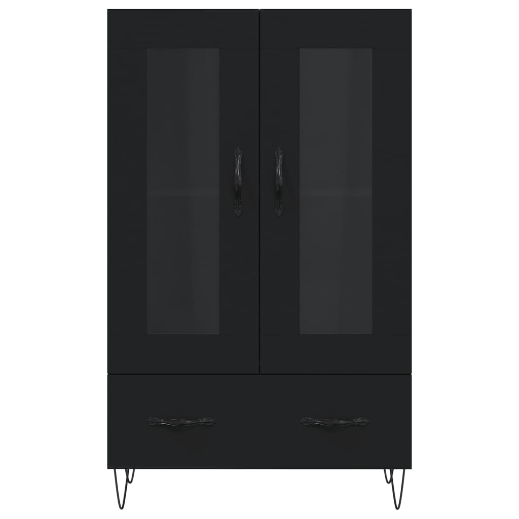 Buffet haut noir 69,5x31x115 cm bois d'ingénierie - XIOS