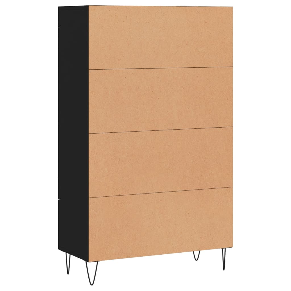 Buffet haut noir 69,5x31x115 cm bois d'ingénierie - XIOS