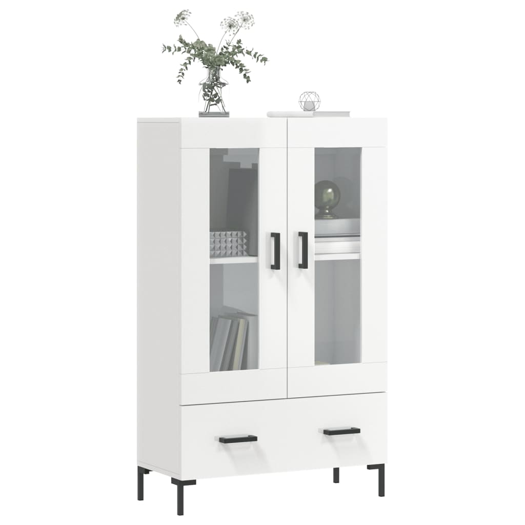 Buffet haut blanc brillant 69,5x31x115 cm bois d'ingénierie - XIOS