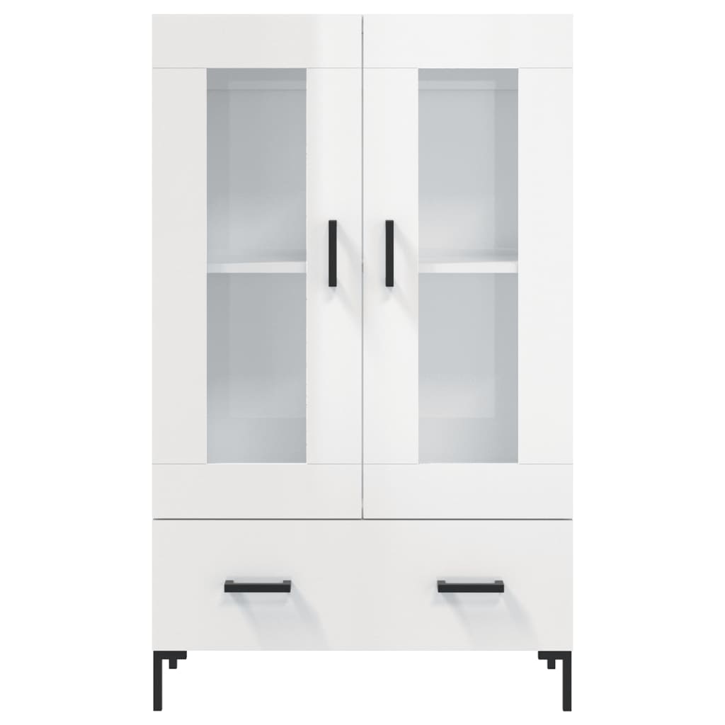 Buffet haut blanc brillant 69,5x31x115 cm bois d'ingénierie - XIOS