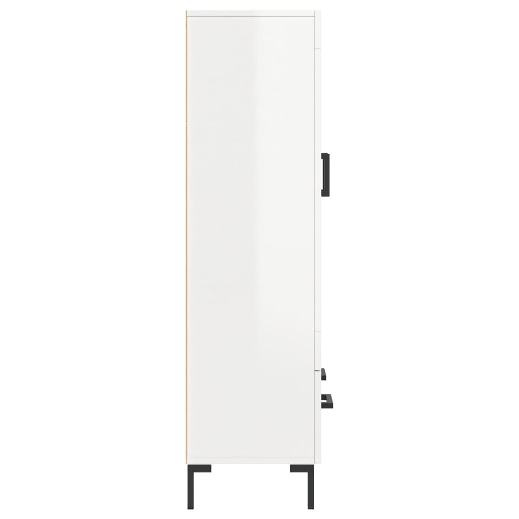 Buffet haut blanc brillant 69,5x31x115 cm bois d'ingénierie - XIOS