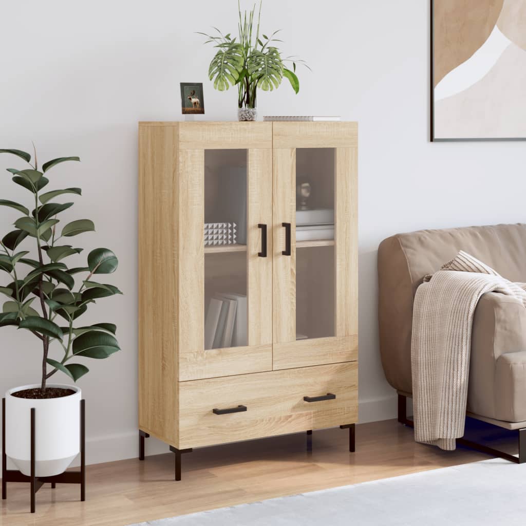 Buffet haut chêne sonoma 69,5x31x115 cm bois d'ingénierie - XIOS
